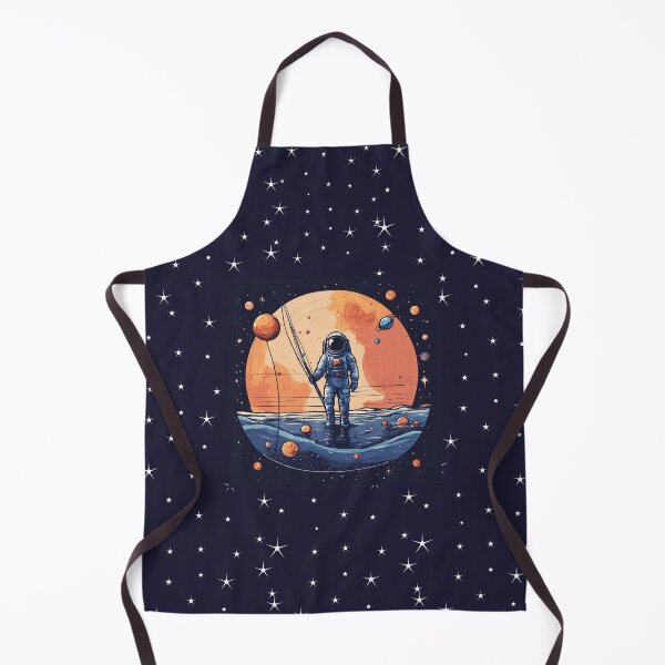 Item preview, a minimalist astronaut, fishing in the cosmic sea, with planets as bait, set against a starry backdrop. designed and sold by asbno19.