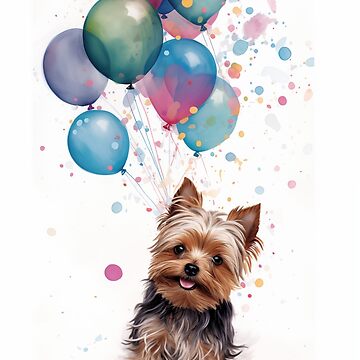Item preview, Yorkie Jubilation | Tiny Paws, Big Celebrations designed and sold by TringTringCards.