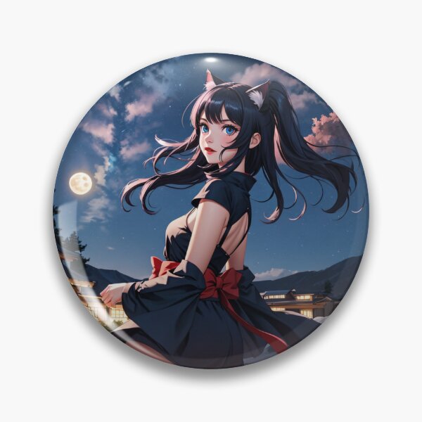 Item preview, Ninja cat girl at night designed and sold by T2-jn.