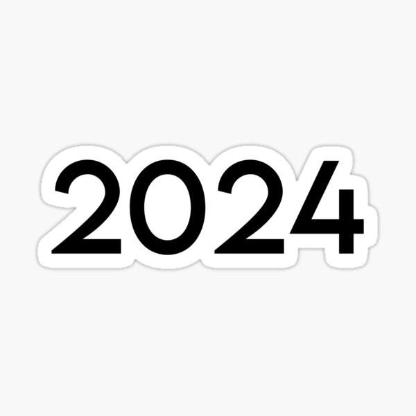 Sticker for Sale avec l'œuvre « Bonne année 2024 à venir » de l'artiste  shoppypod