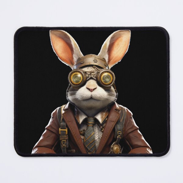 Item preview, Clockwork Steampunk Bunny - Vintage Gear Engineer Art designed and sold by lematworks.