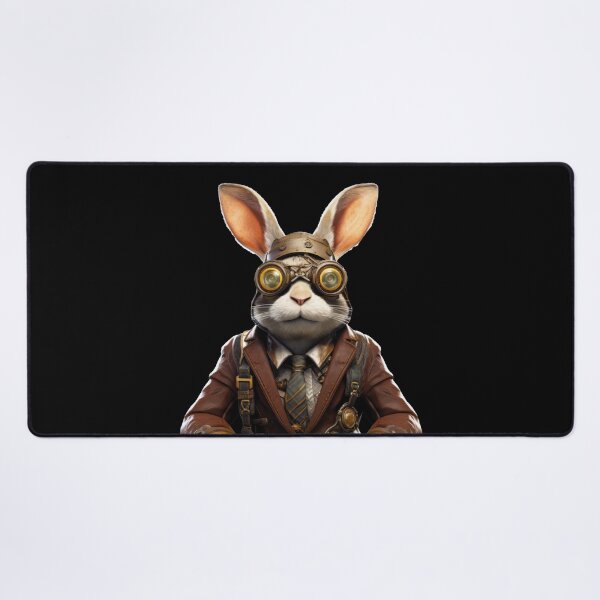 Item preview, Clockwork Steampunk Bunny - Vintage Gear Engineer Art designed and sold by lematworks.