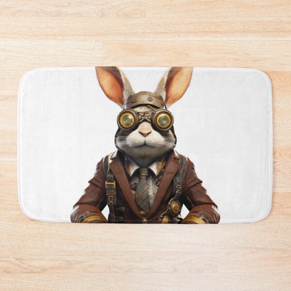 Item preview, Clockwork Steampunk Bunny - Vintage Gear Engineer Art designed and sold by lematworks.