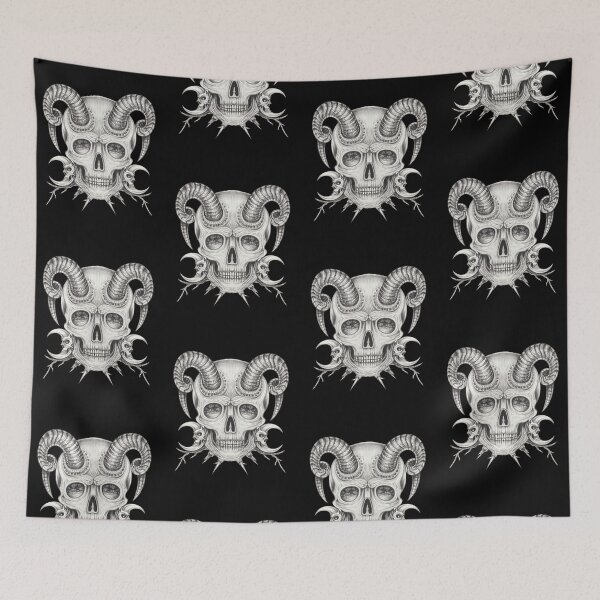 Item preview, Surrealist art demon and nature skull head design. designed and sold by Jiwsurreal.