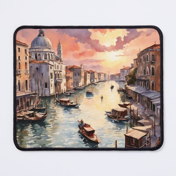 Item preview, Venice's Iconic Waterways at Sunset: A Watercolor Dream designed and sold by LSVart.