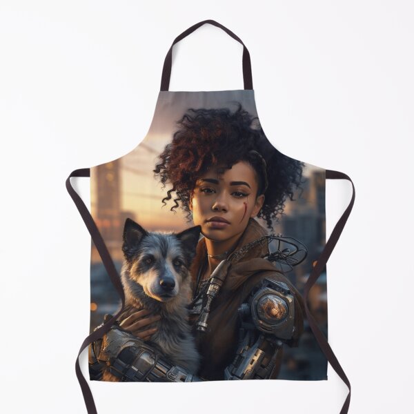 Item preview, Hermosa chica Cyberpunk con su lindo perro designed and sold by daywithoutlight.