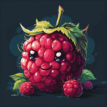 Artwork thumbnail, Kawaii Raspberry by Sp3ctrumOfColor