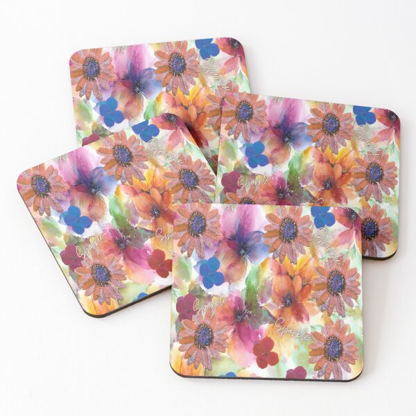 Item preview, Sparkle Floral Design,  Bohemian design, Abstraction, bold colorful abstract playful design inspired by nature designed and sold by Adri Barnard.