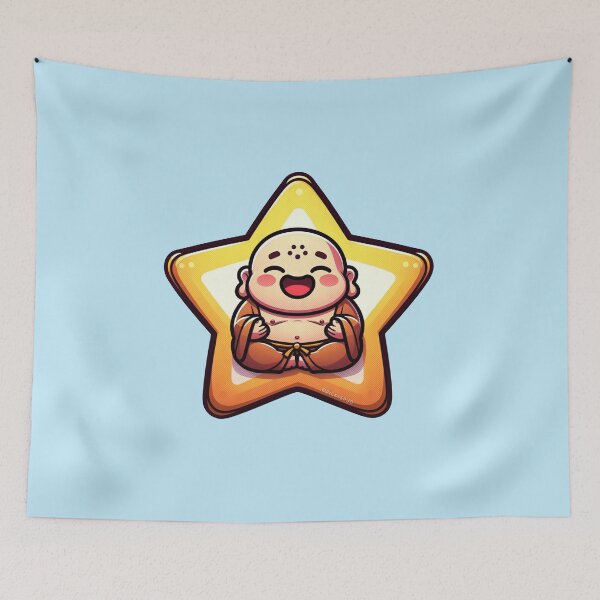 Item preview, Happy Buddah Meditating Cartoon designed and sold by PickledjoArt.