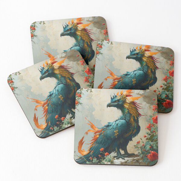Item preview, Regal Plumage: The Phoenix of Floral Elegance designed and sold by APARTAI EU.