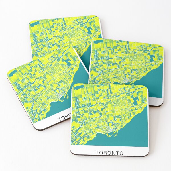 Item preview, Toronto Canada Named City Map - Green-Yellow Duotone designed and sold by StylishStacks.