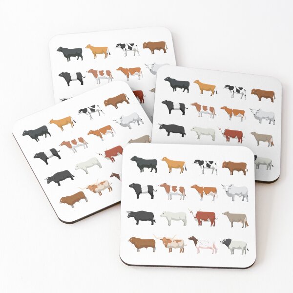 Item preview, Cows Oxes Bulls Farm Animal Side Standing Set T-Shirt designed and sold by SUPERHERON.