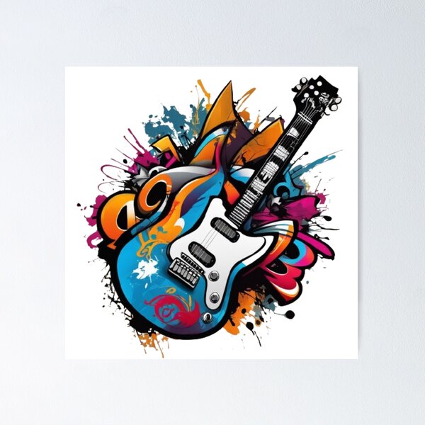 Item preview, Unleashing Vibrant Grooves with Hypnotic Guitar Designs designed and sold by HarmonyGuitars.