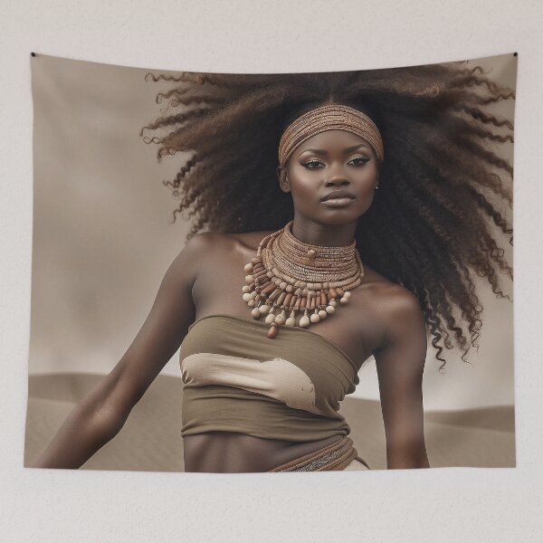 Item preview, Windswept Royalty | African Afro Princess designed and sold by Rothnaric.