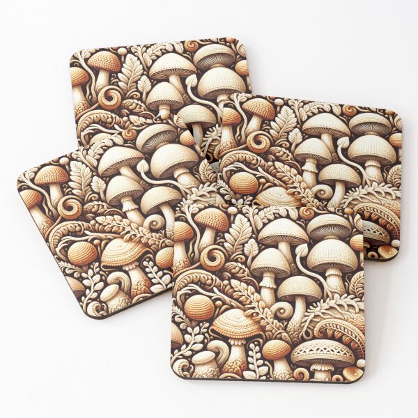 Item preview, Mushrooms Crochet Pattern in Warm Beige designed and sold by irek07.