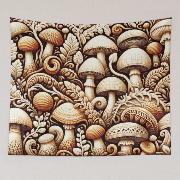 Item preview, Mushrooms Crochet Pattern in Warm Beige designed and sold by irek07.