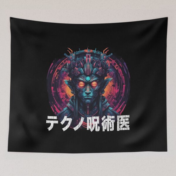 Item preview, Techno Shaman, Cyberpunk, Black Magic, Kanji designed and sold by Burn-Ego.