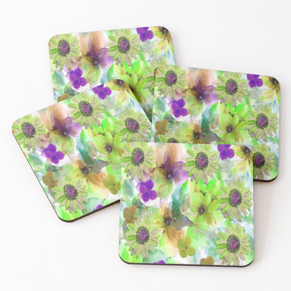 Item preview, Sparkle Floral Design 2,  Bohemian design, Abstraction, bold colorful abstract playful design inspired by nature designed and sold by Adri Barnard.