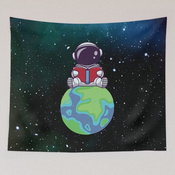 Item preview, Cute Astronaut Reading Book Cartoon Vector Illustration designed and sold by asbno19.