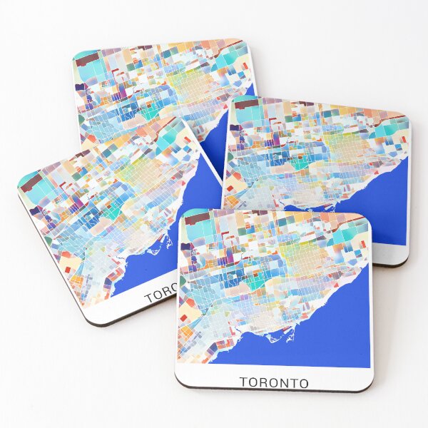 Item preview, Toronto Canada Named City Map - Tropical Rainbow Scheme designed and sold by StylishStacks.