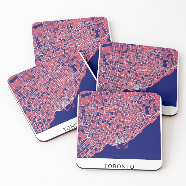Item preview, Toronto Canada Named City Map - Red-Blue Duotone designed and sold by StylishStacks.