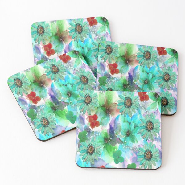 Item preview, Sparkle Floral Design 3,  Bohemian design, Abstraction, bold colorful abstract playful design inspired by nature designed and sold by Adri Barnard.