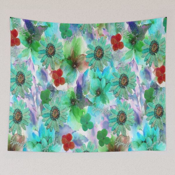 Item preview, Sparkle Floral Design 3,  Bohemian design, Abstraction, bold colorful abstract playful design inspired by nature designed and sold by Adri Barnard.