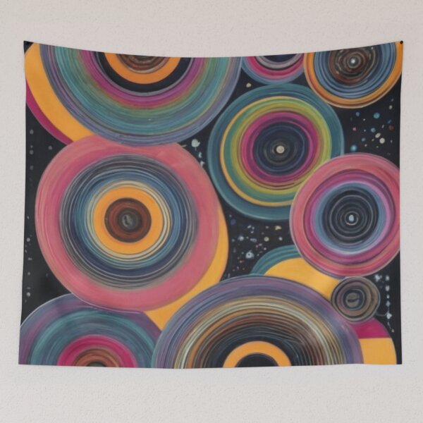 Item preview,      SPACE PATTERN GEOMETRIC ABSTRACT, painting, graffiti, vibrant designed and sold by asbno19.