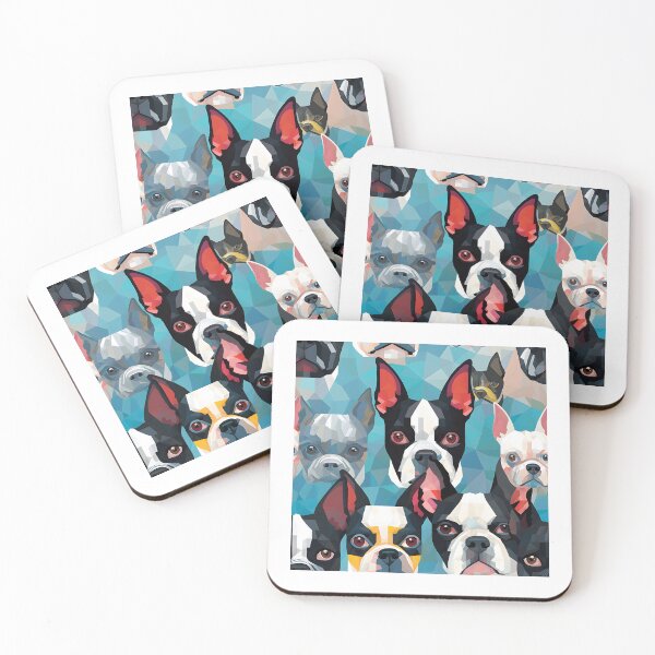 Item preview, Boston Terrier in Geometric camouflage pattern designed and sold by forget45studio.