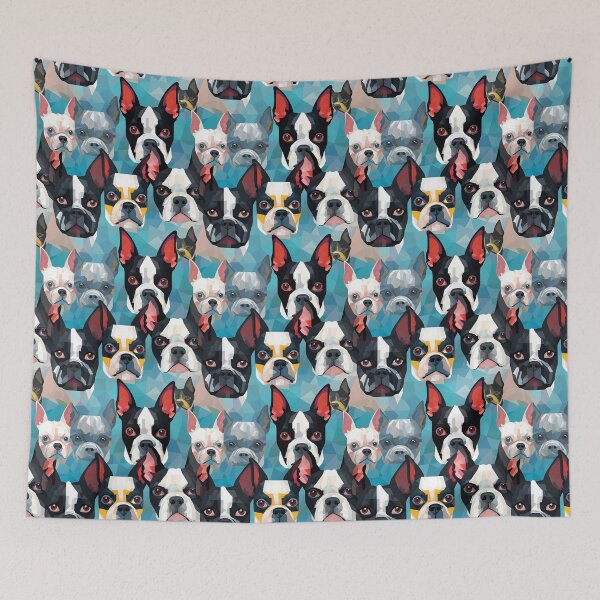 Item preview, Boston Terrier in Geometric camouflage pattern designed and sold by forget45studio.
