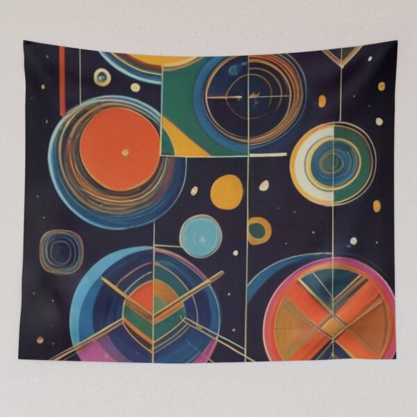 Item preview, SPACE PATTERN GEOMETRIC ABSTRACT, painting, graffiti, vibrant designed and sold by asbno19.