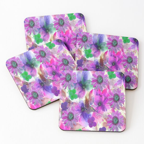 Item preview, Sparkle Floral Design 4,  Bohemian design, Abstraction, bold colorful abstract playful design inspired by nature designed and sold by Adri Barnard.