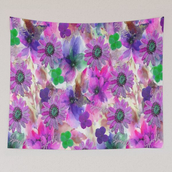 Item preview, Sparkle Floral Design 4,  Bohemian design, Abstraction, bold colorful abstract playful design inspired by nature designed and sold by Adri Barnard.