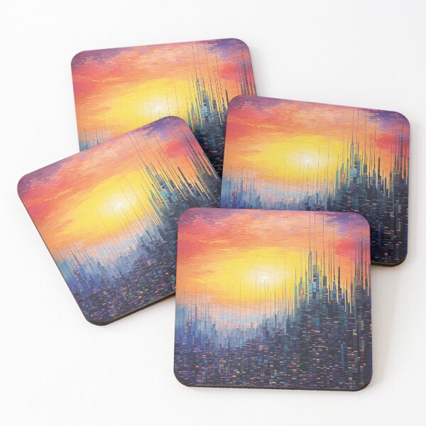 Item preview, Colorful Horizon: Pixelated Cityscape designed and sold by Artisleek Designs.