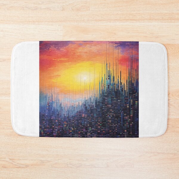 Item preview, Colorful Horizon: Pixelated Cityscape designed and sold by Artisleek Designs.