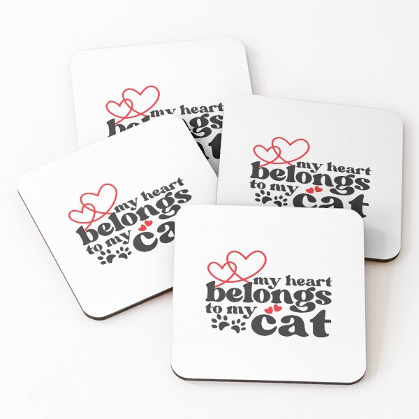 Item preview, Cute Cat Valentines Day Kitty Quote My Heart Belongs To My Cat designed and sold by teeshop87.