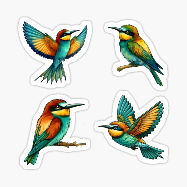 Item preview, Bee Eater Stickers Sheet Bundle designed and sold by BeansterNL.