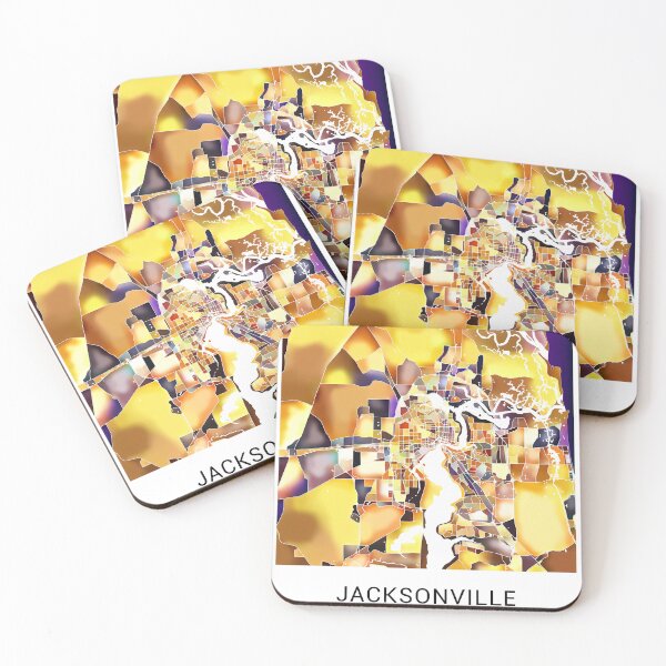 Item preview, Jacksonville Florida Named City Map - Golden Yellow designed and sold by StylishStacks.