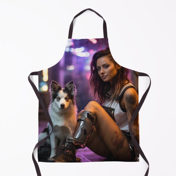 Artikelvorschau, Cyberpunk-Mädchen posiert mit ihrem Mini-Australier entworfen und verkauft von daywithoutlight.