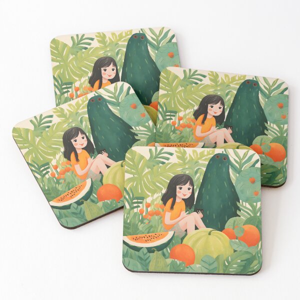 Item preview, Tropical Joy Minimalist Cartoon with Papaya Bliss designed and sold by omerfdln34.