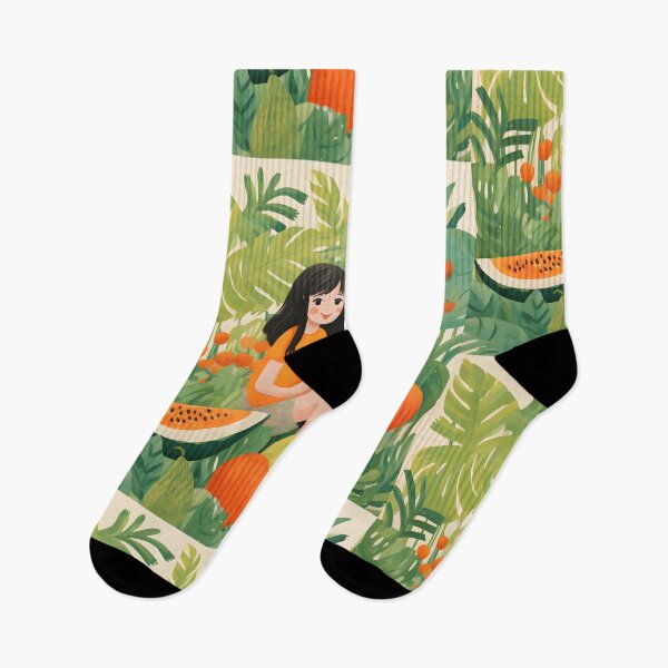 Item preview, Tropical Joy Minimalist Cartoon with Papaya Bliss designed and sold by omerfdln34.