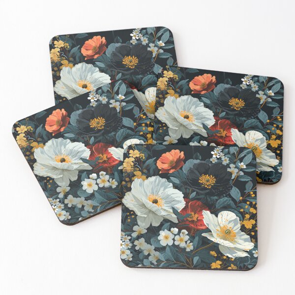 Item preview, A modern and minimalist floral pattern bold black and white blooms. designed and sold by cozycrafts3.