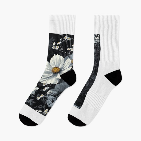 Item preview, A modern and minimalist floral pattern bold black and white blooms. designed and sold by cozycrafts3.