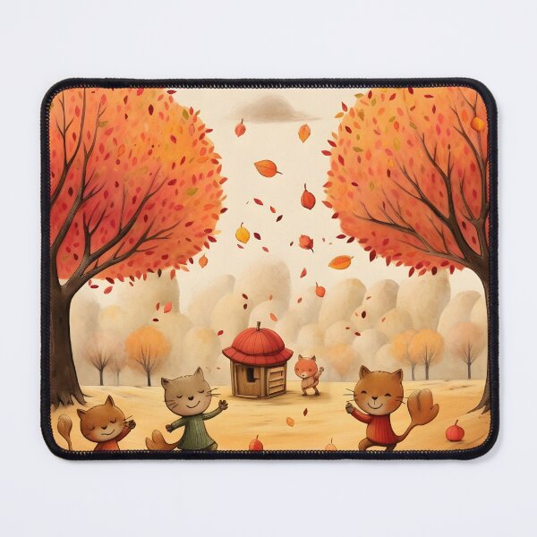 Item preview, Autumn Floral Cats Celebrate with Autumn Silly Dance designed and sold by omerfdln34.