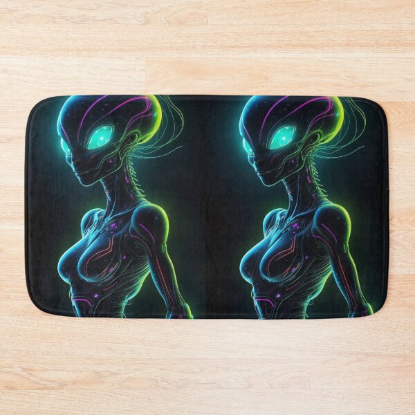 Item preview, Alien Elegance Neon Glow Extraterrestrial Art for Sci-Fi Enthusiasts designed and sold by ElLocoMus.