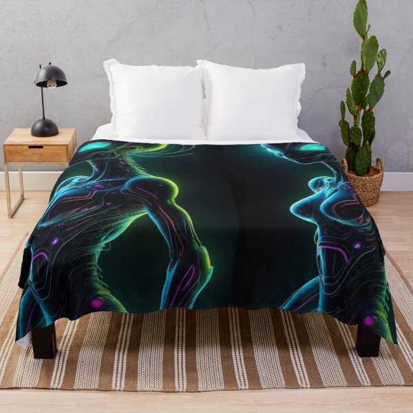 Item preview, Alien Elegance Neon Glow Extraterrestrial Art for Sci-Fi Enthusiasts designed and sold by ElLocoMus.