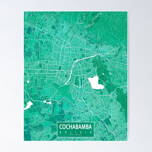 Item preview, Cochabamba City Map of Bolivia - Watercolor designed and sold by deMAP.