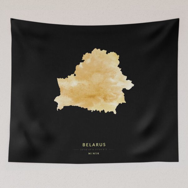 Item preview, Belarus map in gold color designed and sold by Jerhus.