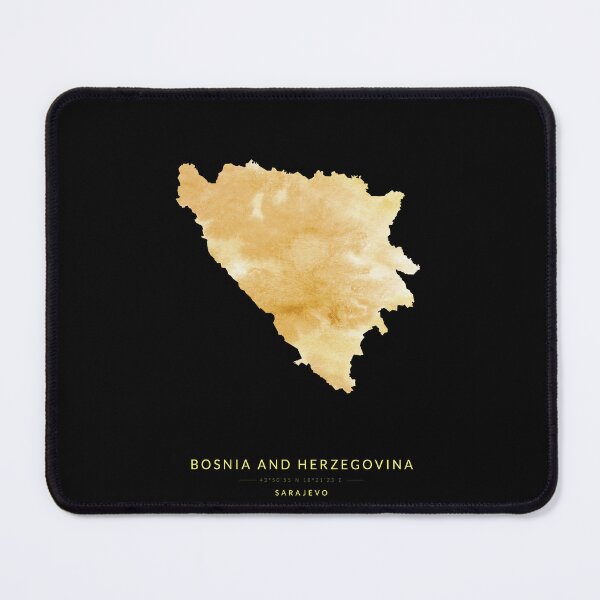 Item preview, Bosnia and Herzegovina map in gold color designed and sold by Jerhus.