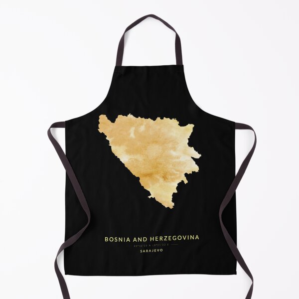 Artikelvorschau, Karte von Bosnien und Herzegowina in Goldfarbe entworfen und verkauft von Jerhus.